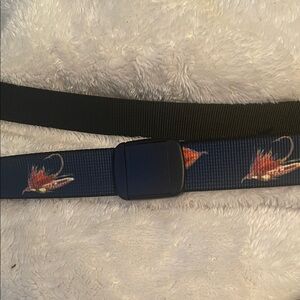 Woolrich Black and Green Belt with Flag Accent